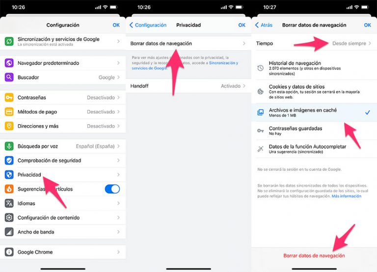 Cómo borrar la caché en iPhone iPad o iPod Touch